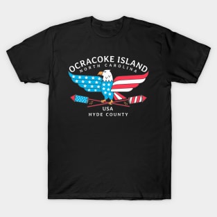 Ocracoke Island, NC Summer Patriotic Pride Fourth of July T-Shirt